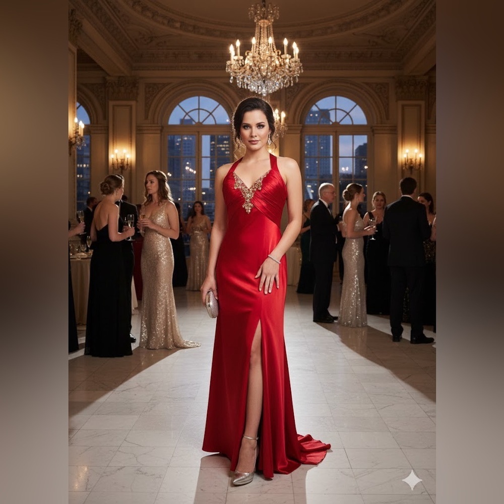 Flirt by Maggie Sottero Valentine Red Beaded Gala Gown